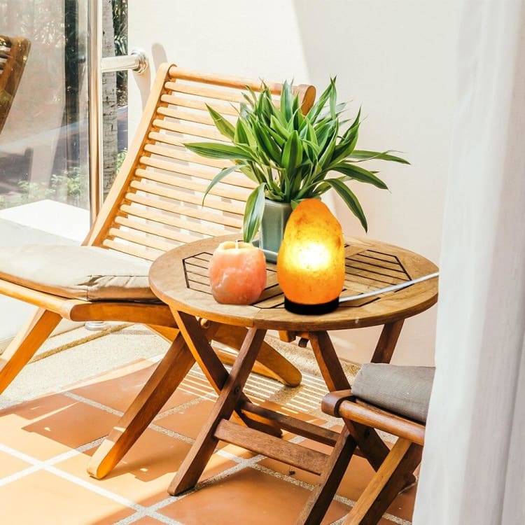 Lampe de Sel de l’Himalaya – Pierre naturelle & Lumière chaude, Bougeoir offert