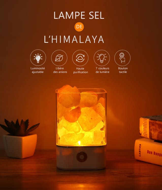 Lampe de Sel de l’Himalaya – Lumière douce & ambiance apaisante