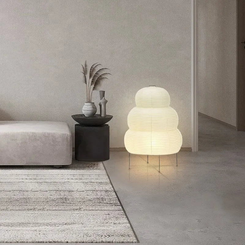 Lampe Zen Style Japonais Papier & Métal – Lumière Douce & Éclairage Zen