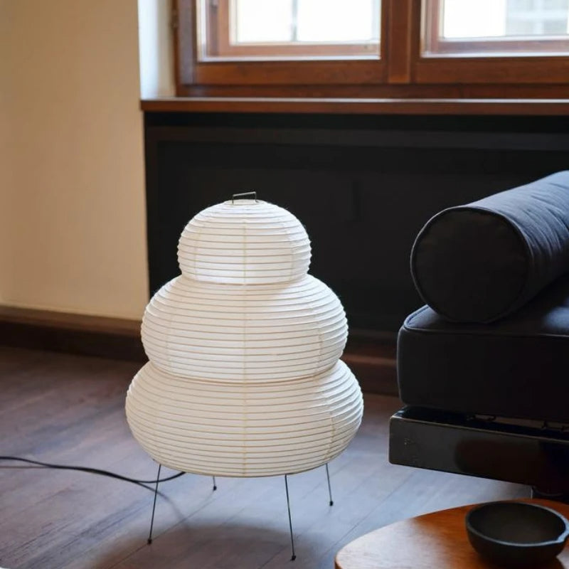Lampe Zen Style Japonais Papier & Métal – Lumière Douce & Éclairage Zen