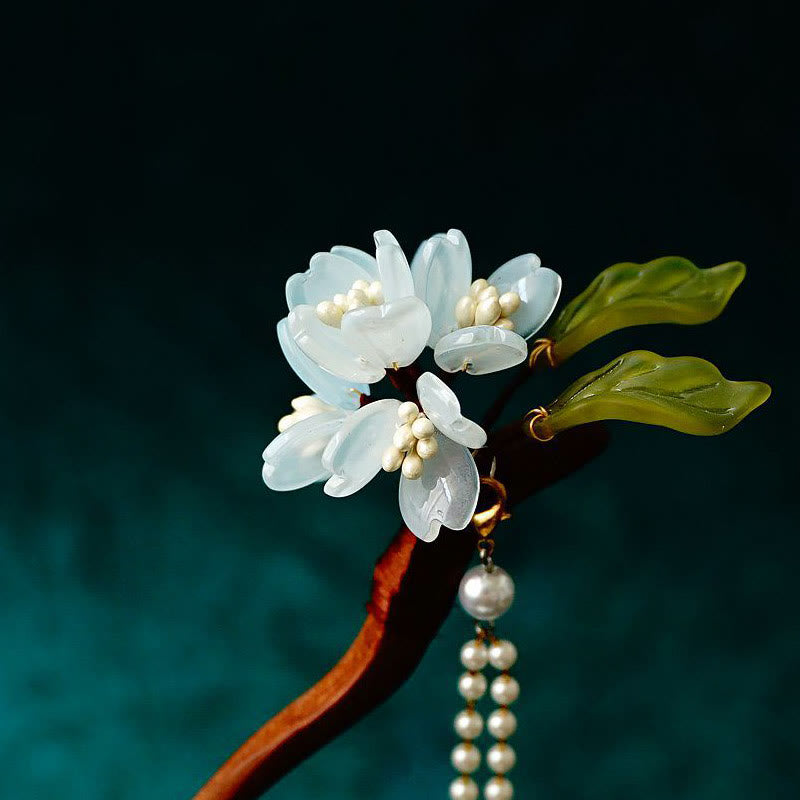 Pic à Cheveux Fleur de Muguet & Perles – 18 cm