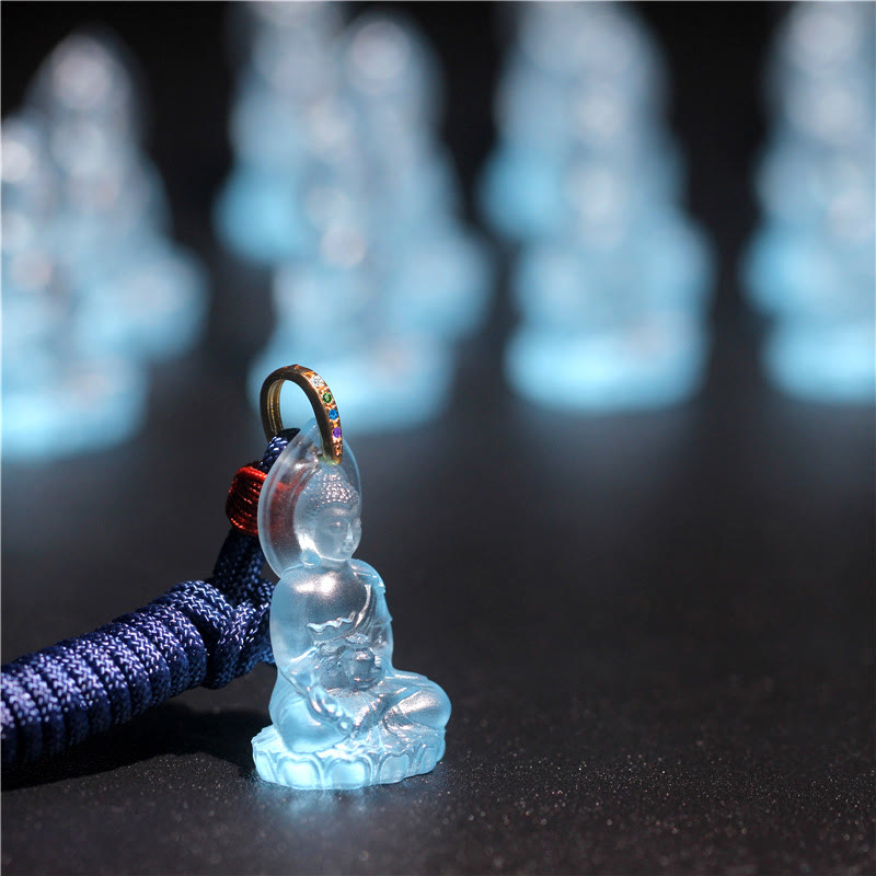 Collier Bouddha en Cristal Liuli Artisanal
