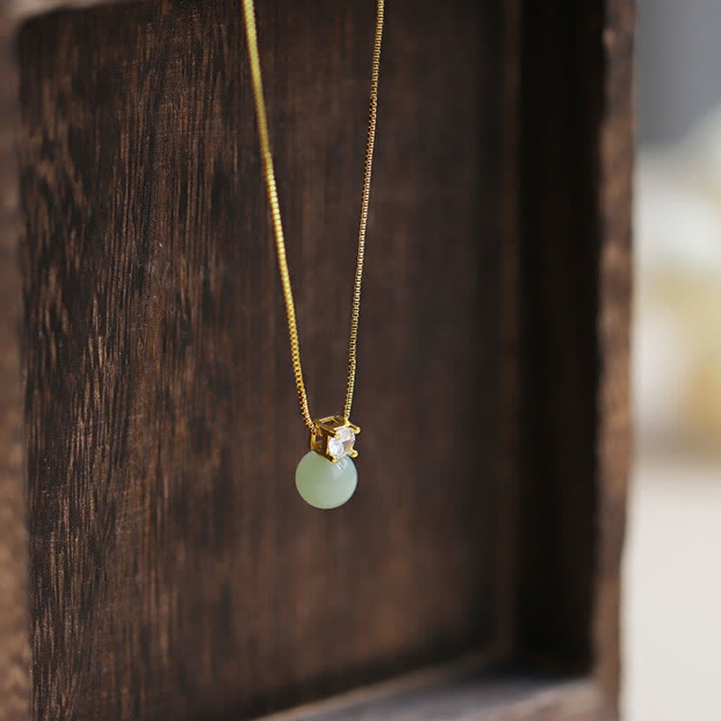 Collier Lucky Bead en Jade Naturel