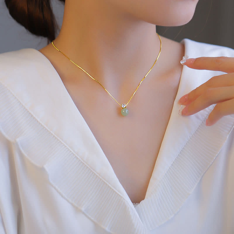 Collier Lucky Bead en Jade Naturel