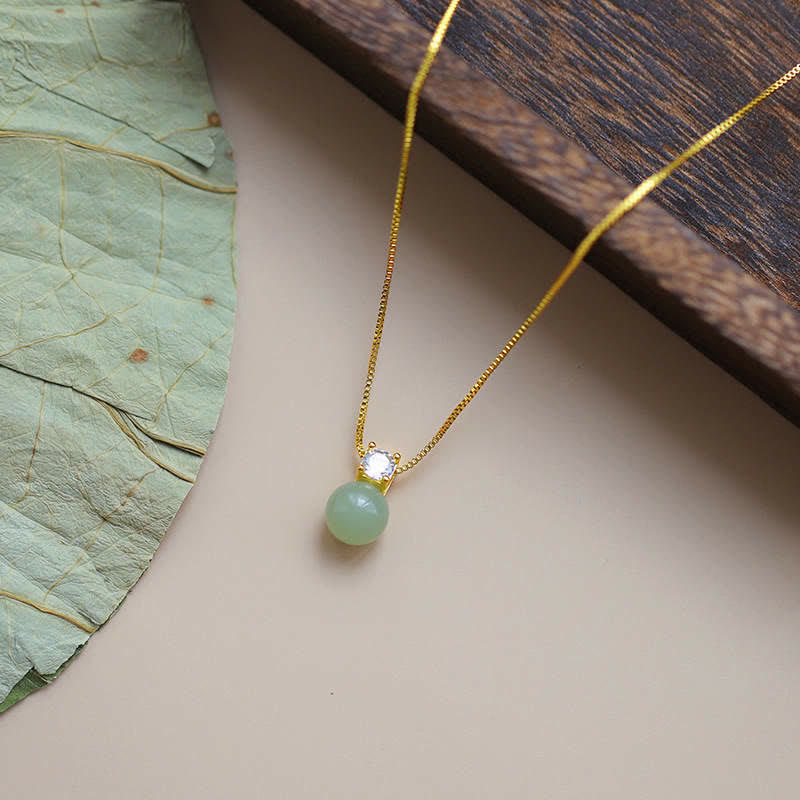 Collier Lucky Bead en Jade Naturel