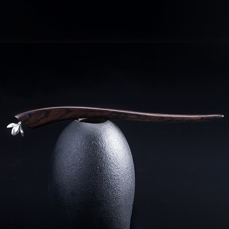 Pic à Cheveux Magnolia Ébène & Argent 925 – 18.3cm