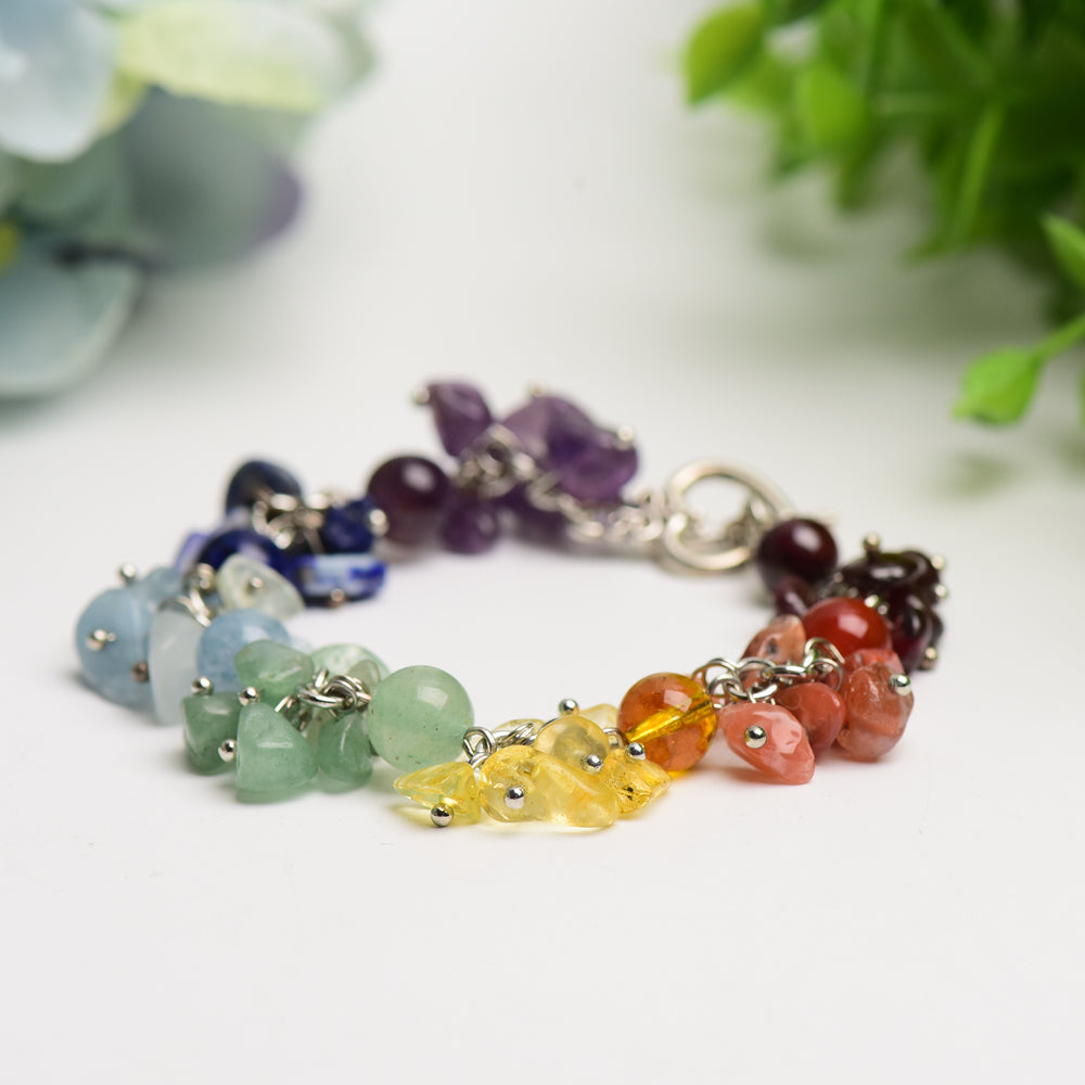 Bracelet Chakra en Cristaux Naturels, Équilibre Énergétique