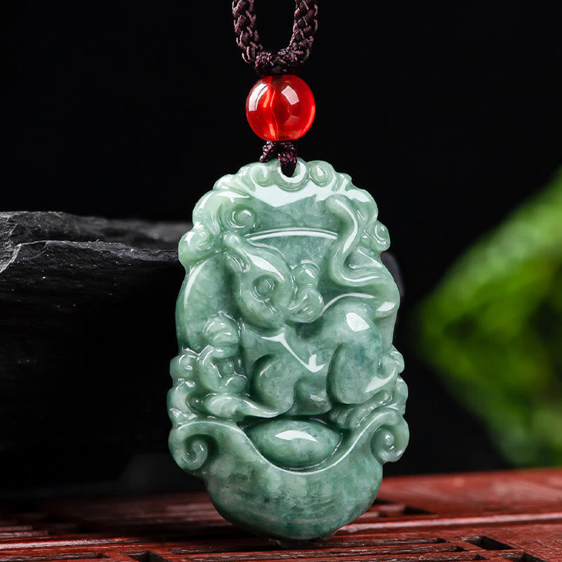 Collier en Jade Naturel Zodiac Chinois (12 Signes)