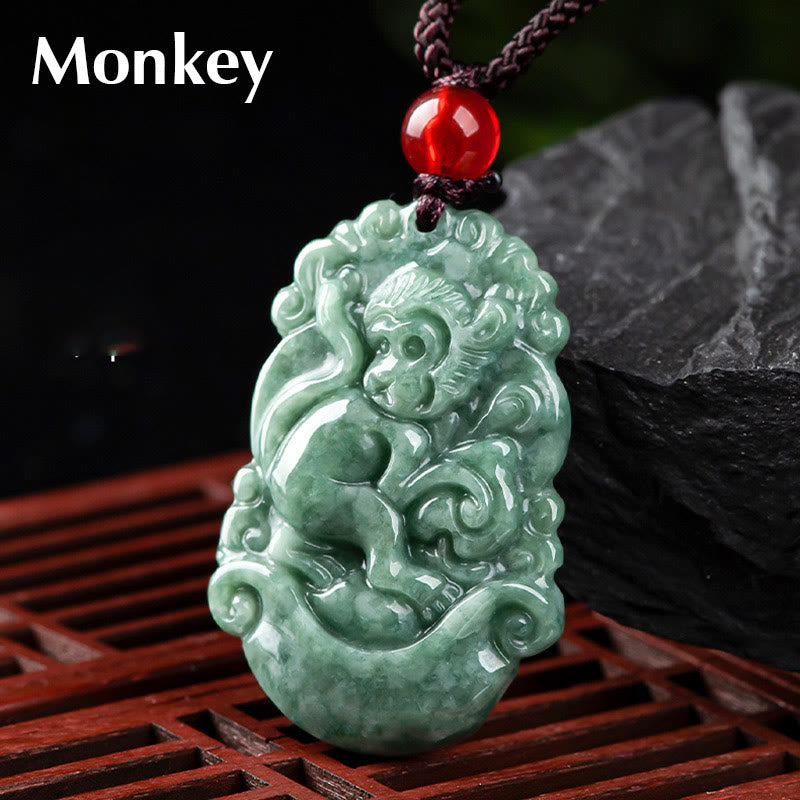 Collier en Jade Naturel Zodiac Chinois (12 Signes)