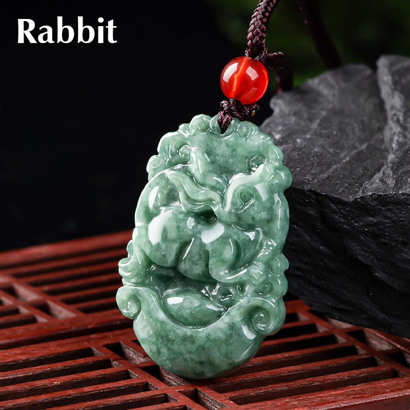 Collier en Jade Naturel Zodiac Chinois (12 Signes)