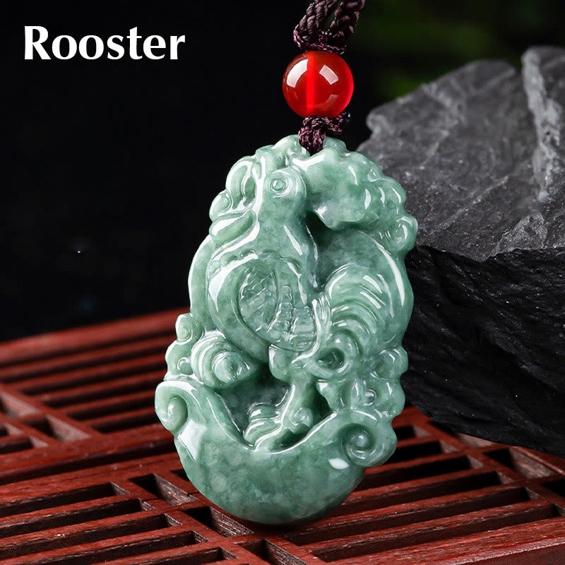 Collier en Jade Naturel Zodiac Chinois (12 Signes)