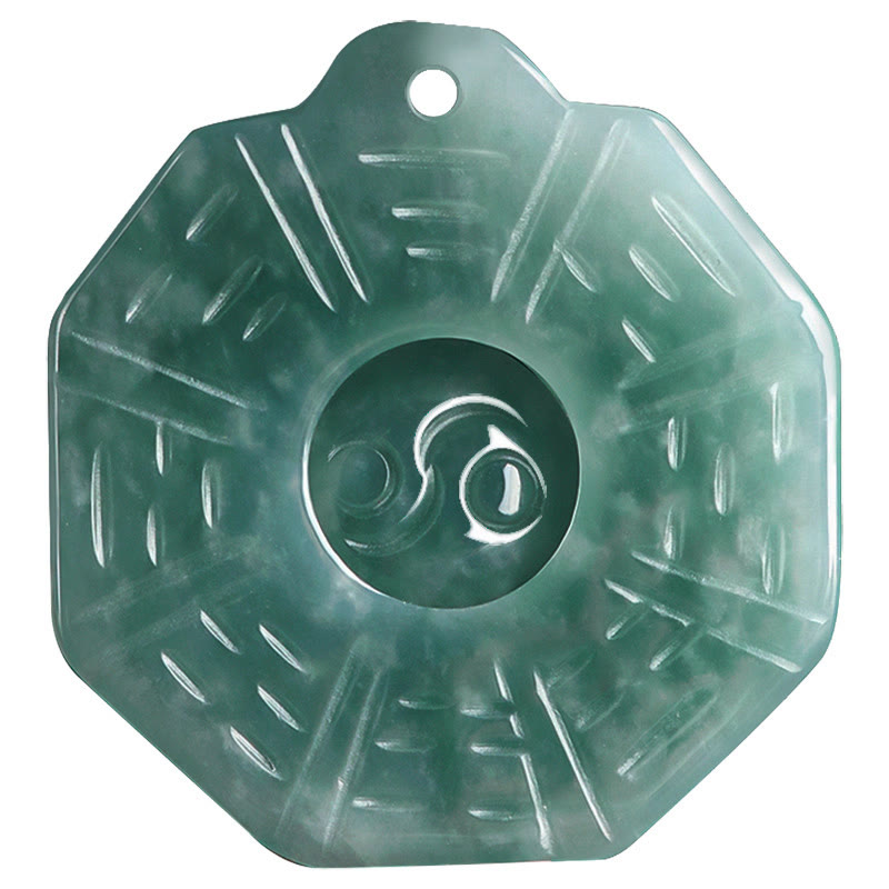 Collier Feng Shui Bagua Yin Yang en Jade Naturel