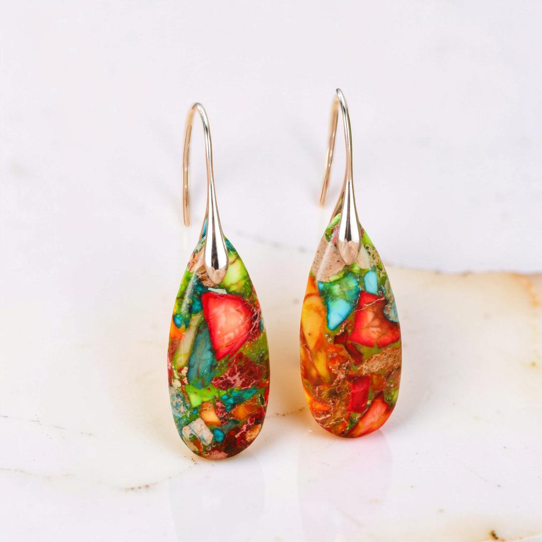 Boucles d’Oreilles Jaspe – Essence Sauvage