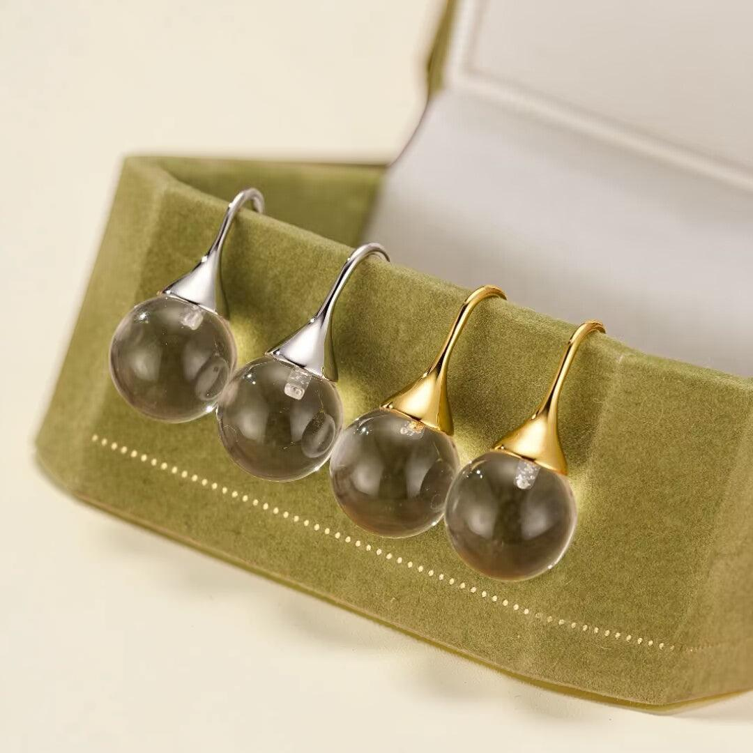 Boucles d'Oreilles Cristal de Roche – Lumière Pure, Argent