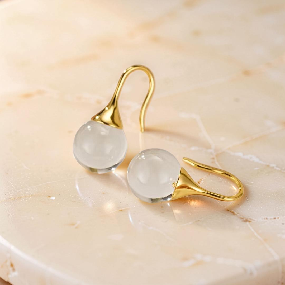 Boucles d'Oreilles Cristal de Roche – Lumière Pure, Argent