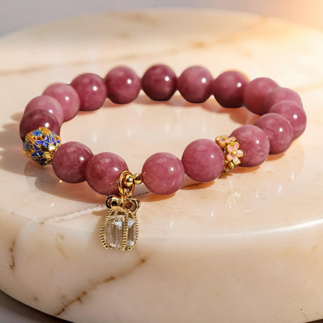 Bracelet Tourmaline Rose et Cristal de Roche – Éveil du Cœur
