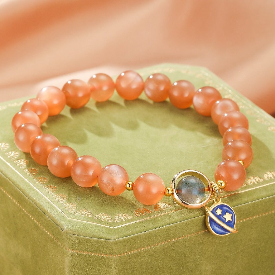 Bracelet Pierre de Soleil et Pierre de Lune – Harmonie Cosmique