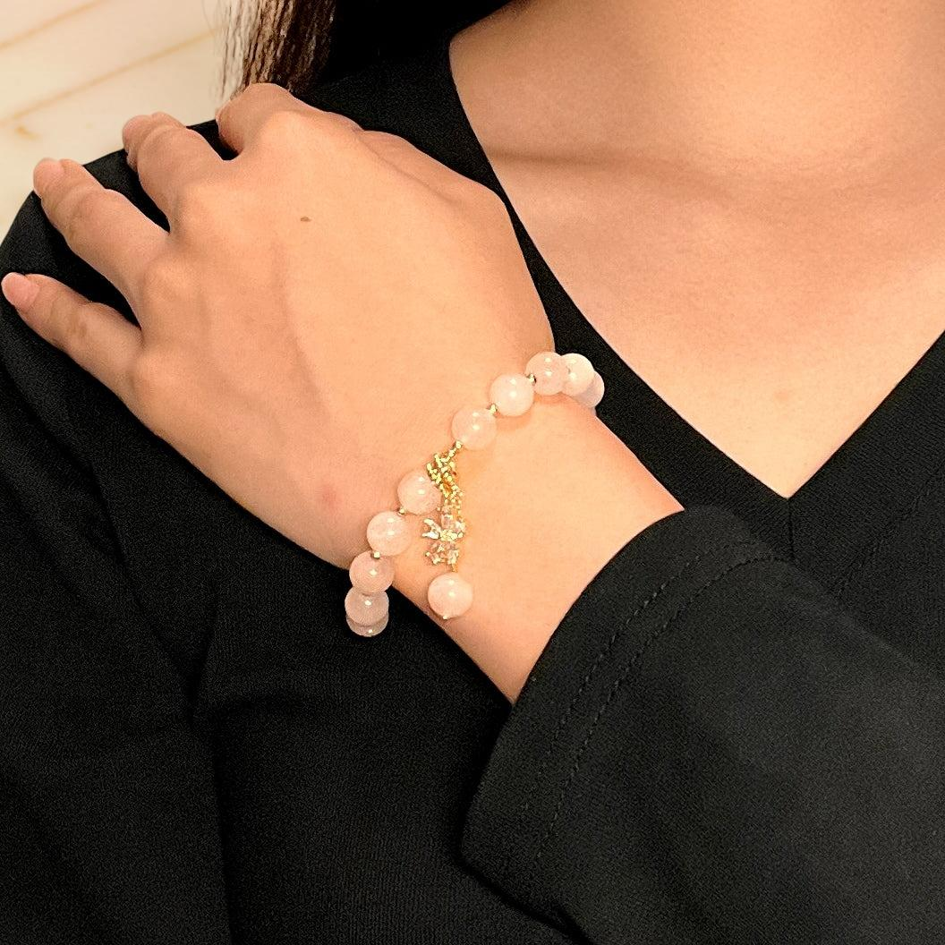 Bracelet Quartz Rose – Fleur de Tendresse