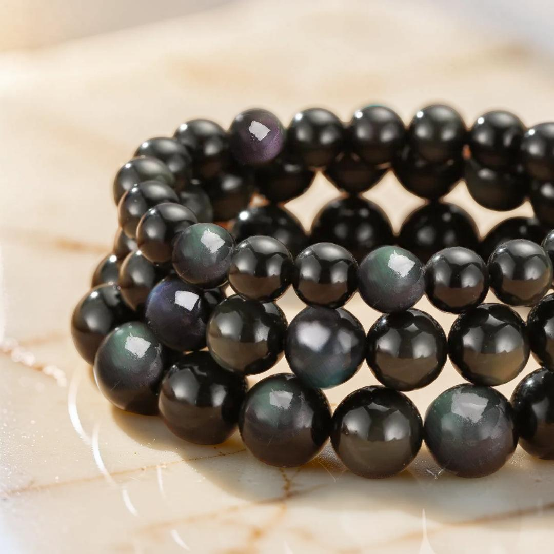 Bracelet Obsidienne Arc-en-Ciel – Énergie Subtile