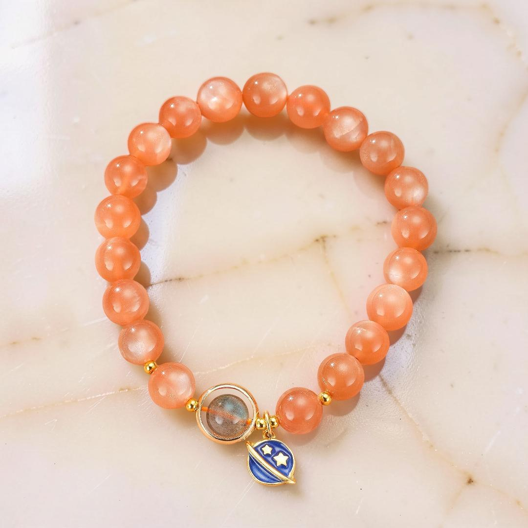 Bracelet Pierre de Soleil et Pierre de Lune – Harmonie Cosmique
