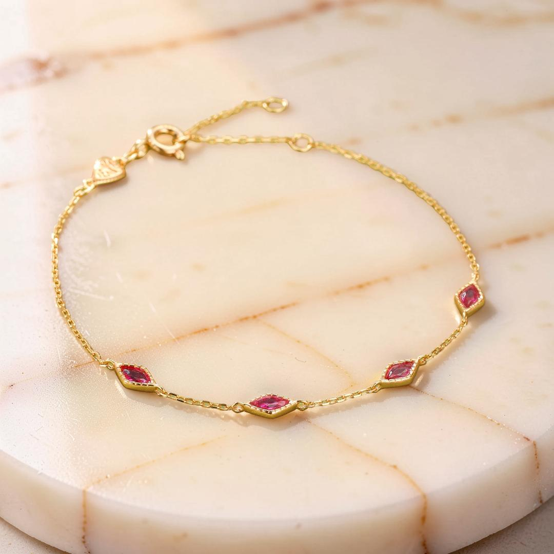 Bracelet Cornaline – Grâce Intuitive, Argent Plaqué Or 14k