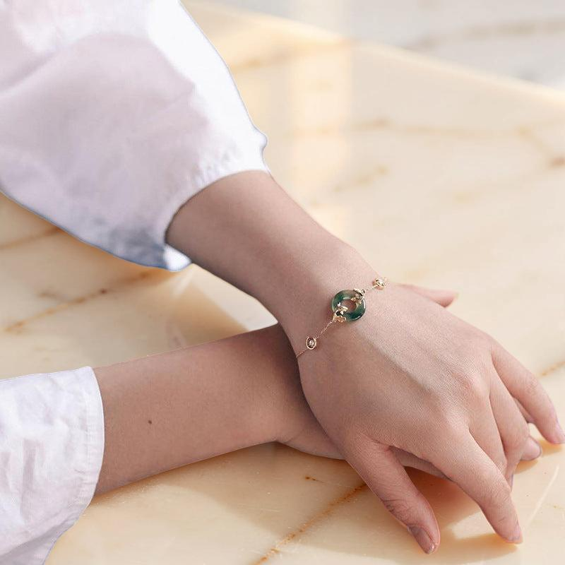 Bracelet Jade et Carpe Koï – Charme d'Abondance, Plaqué Or