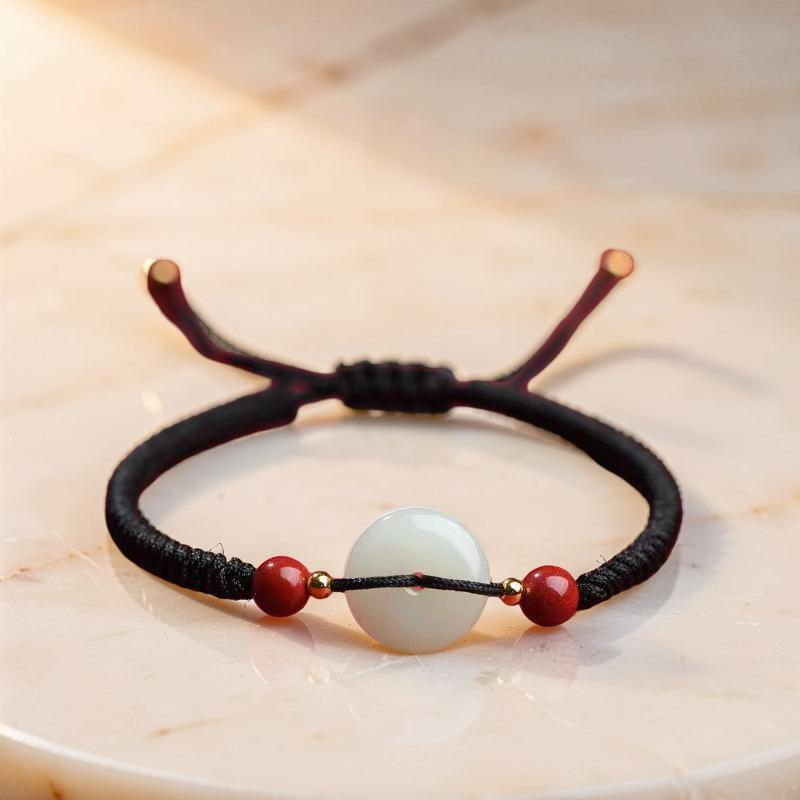 Bracelet Cordon Jade et Cinabre – Sérénité