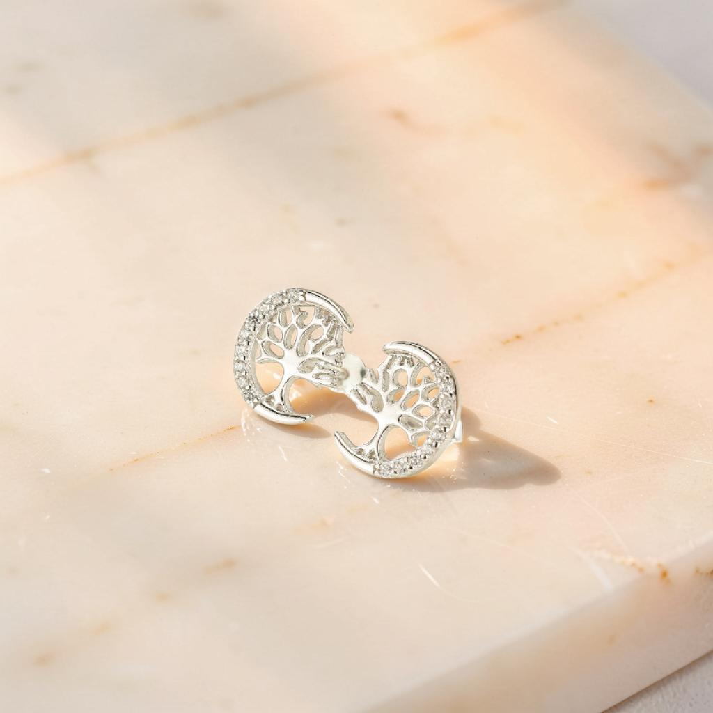 Boucles d'oreilles Arbre de Vie – Arbre Céleste, Argent S925