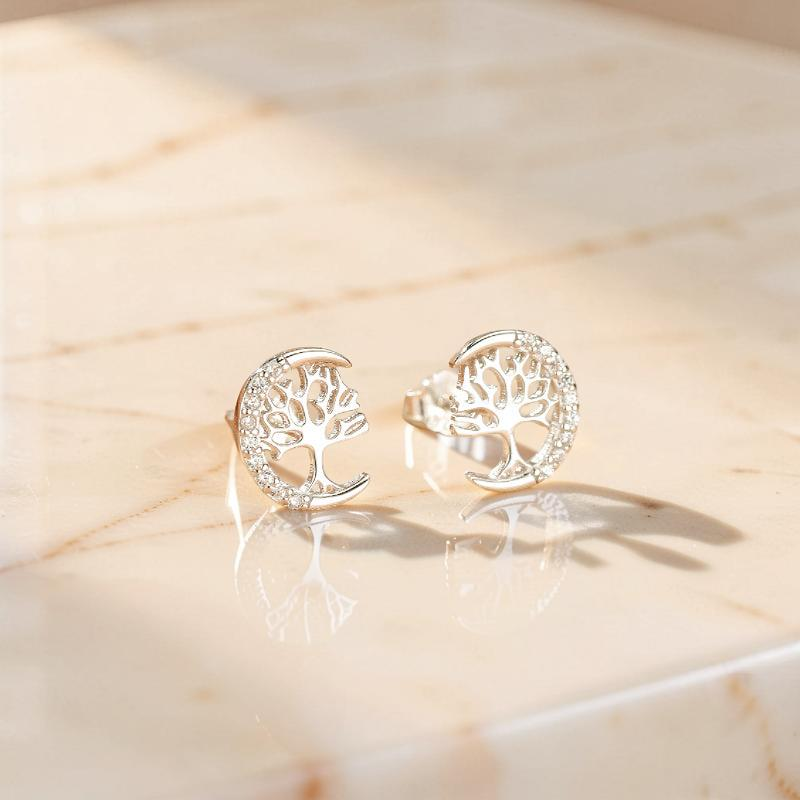 Boucles d'oreilles Arbre de Vie – Arbre Céleste, Argent S925
