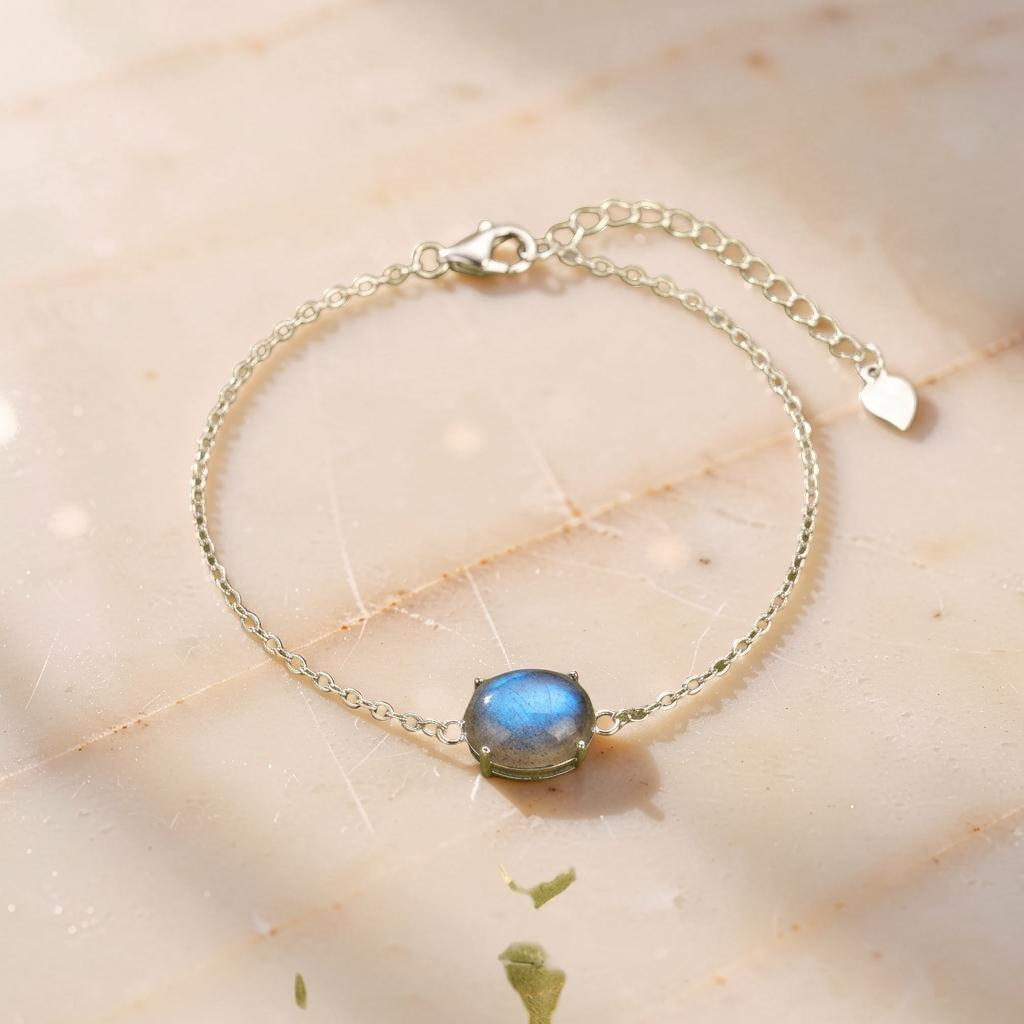 Bracelet Labradorite – Bonheur Magique, Argent