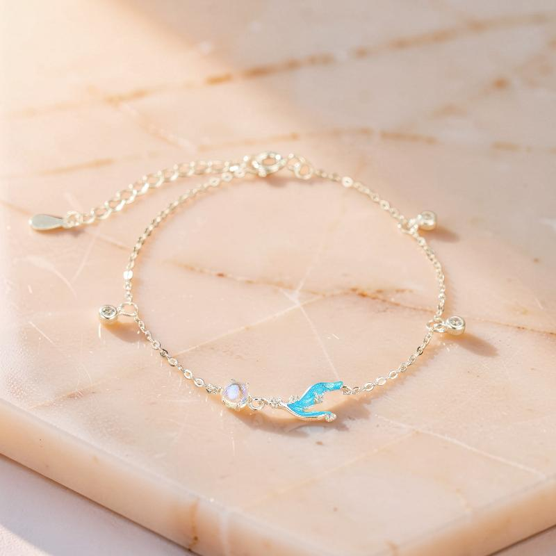 Bracelet Pierre de Lune – Sirène Lunaire, Argent