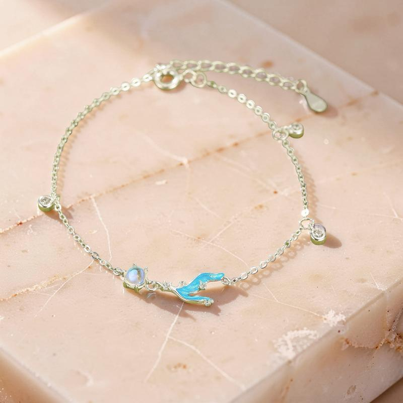 Bracelet Pierre de Lune – Sirène Lunaire, Argent