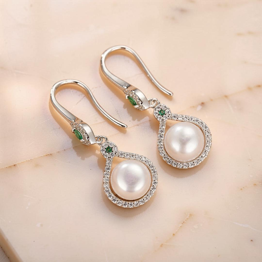 Boucles d’Oreilles Perle – Elegancia, Argent 925