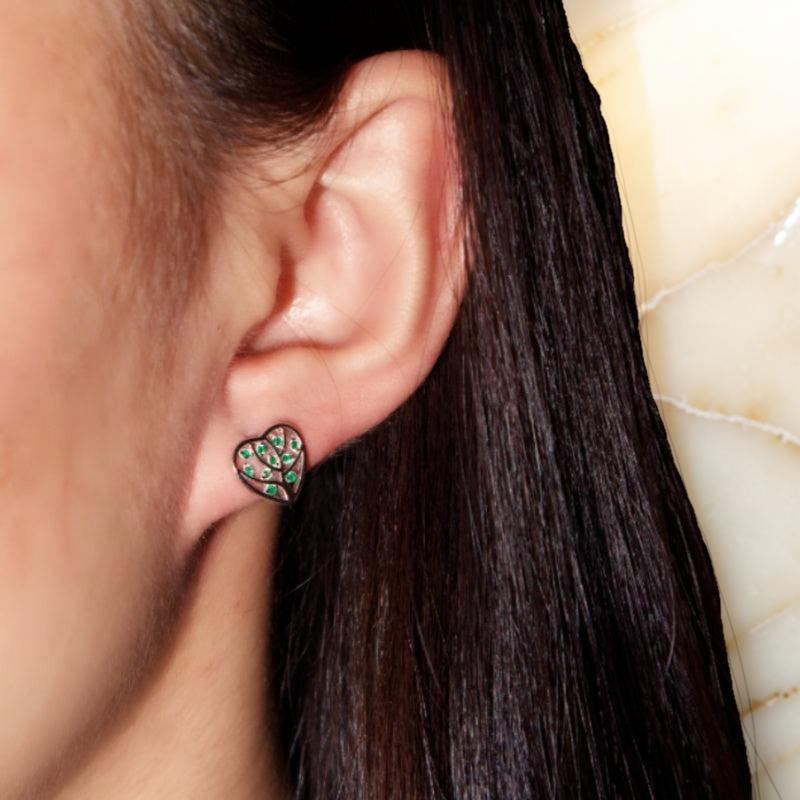 Boucles d'Oreilles Arbre de Vie – Arbre d'Amour, Argent 925