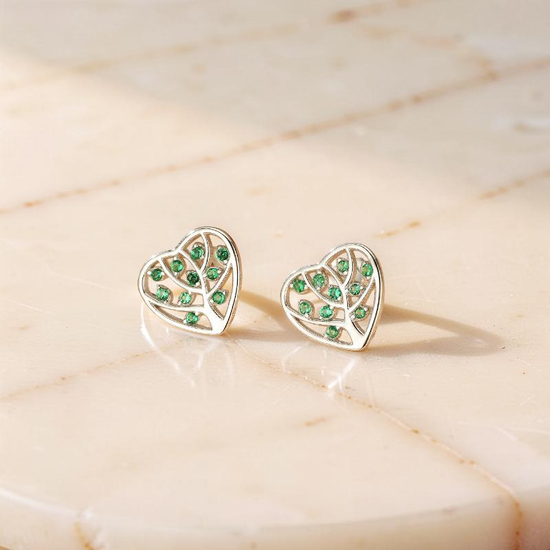 Boucles d'Oreilles Arbre de Vie – Arbre d'Amour, Argent 925