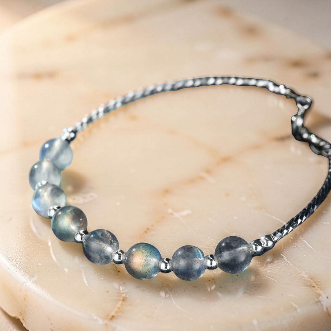 Bracelet Pierre de Lune – Voile des Songes, Argent
