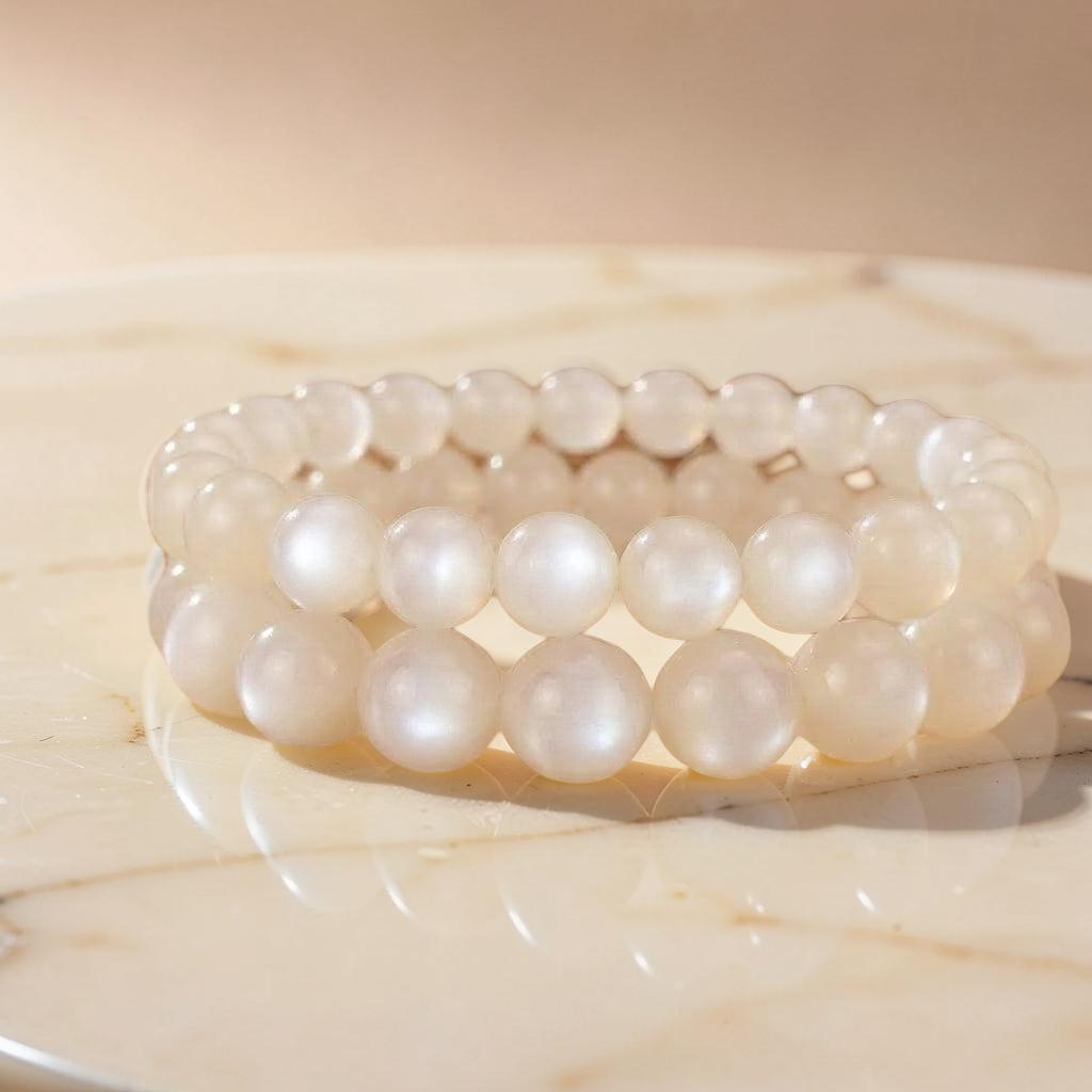 Bracelet Pierre De Lune Blanche – Aura Lunaire