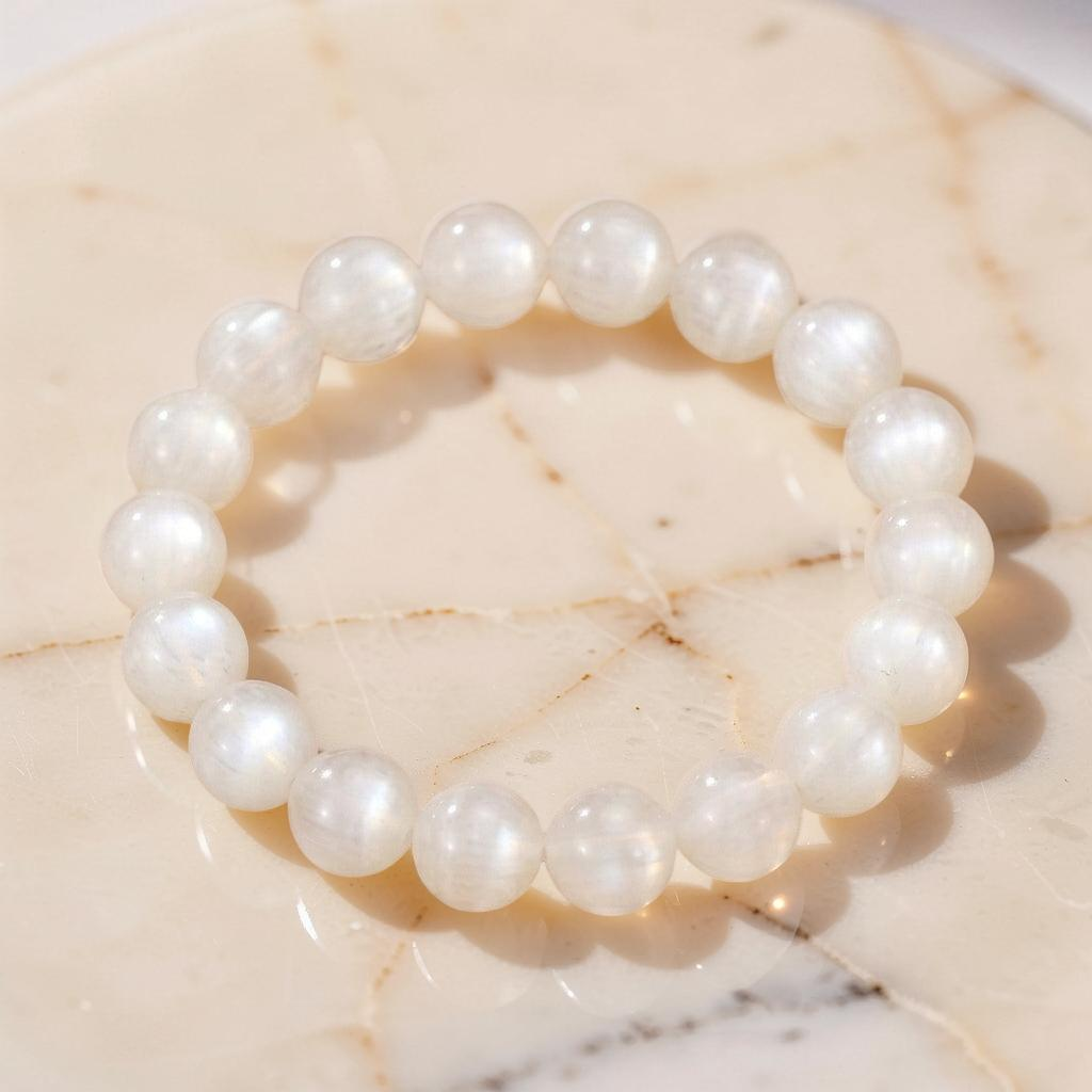 Bracelet Pierre De Lune Blanche – Aura Lunaire