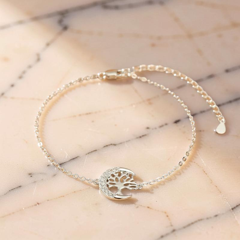 Bracelet Arbre de Vie – Arbre Lunaire, Argent