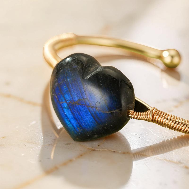 Bracelet Labradorite – Cœur Mystique