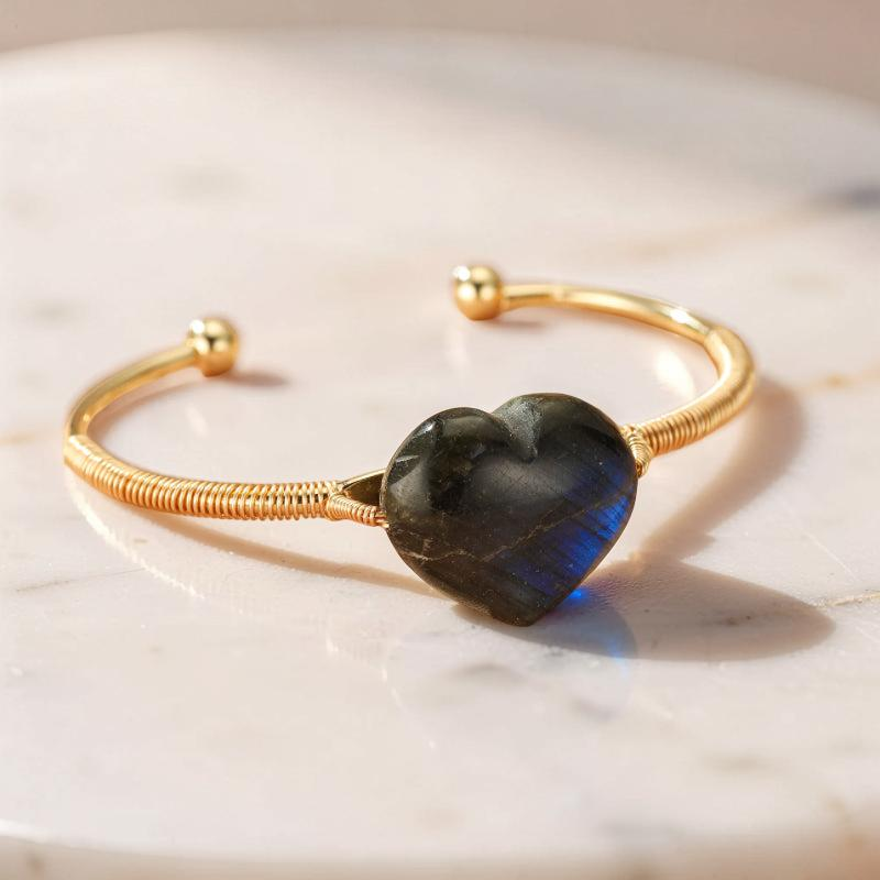 Bracelet Labradorite – Cœur Mystique