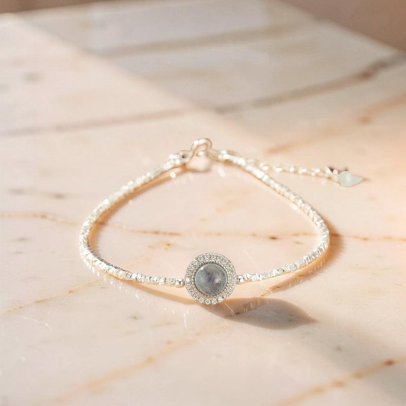 Bracelet Aigue-Marine – Souffle Marin, Argent