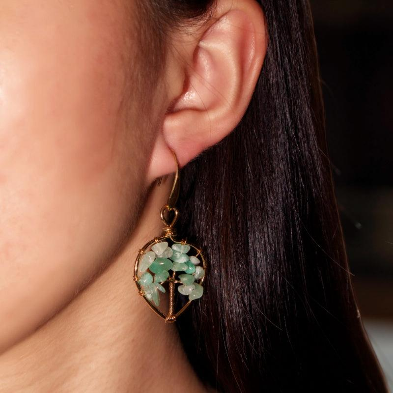 Boucles d'oreilles Améthyste – Arbre Céleste, Cuivre
