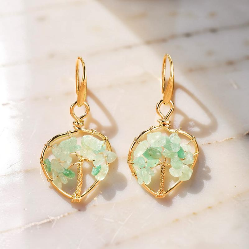Boucles d'oreilles Améthyste – Arbre Céleste, Cuivre