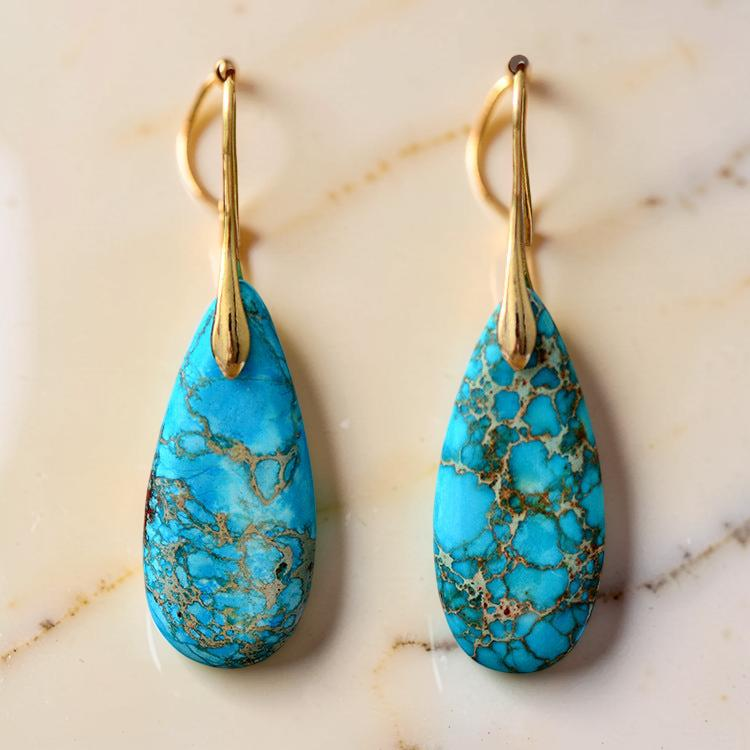 Boucles d'Oreilles Turquoise – Majestueuses