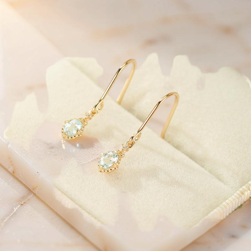 Boucles d'Oreilles Topaze – Éclat d'Elysée, Argent Plaqué Or