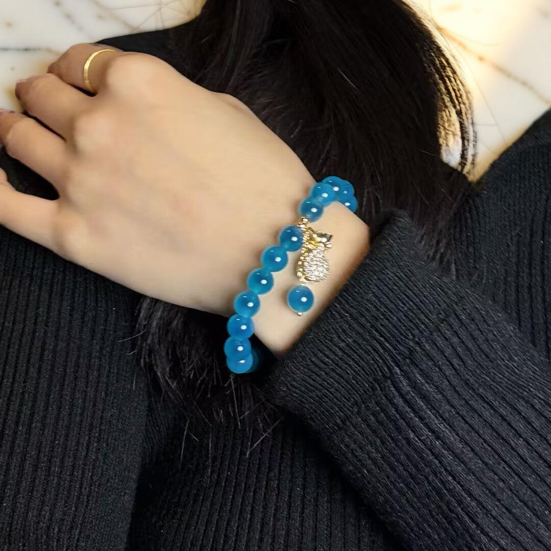 Bracelet Agate Bleu – Trésor Océanique
