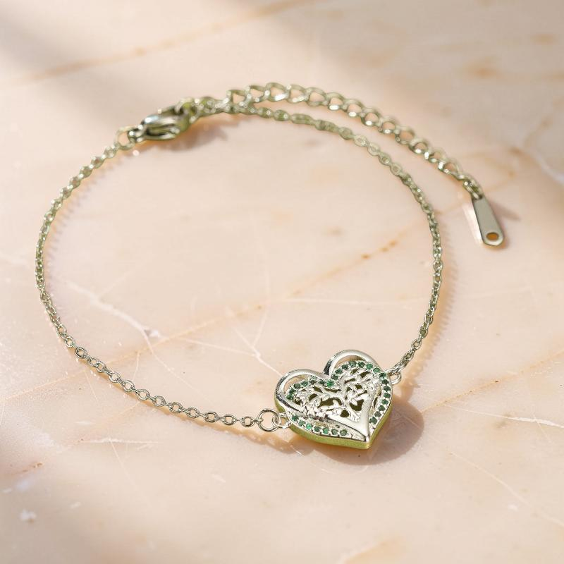 Bracelet Arbre de Vie – Cœur Végétal, Argent