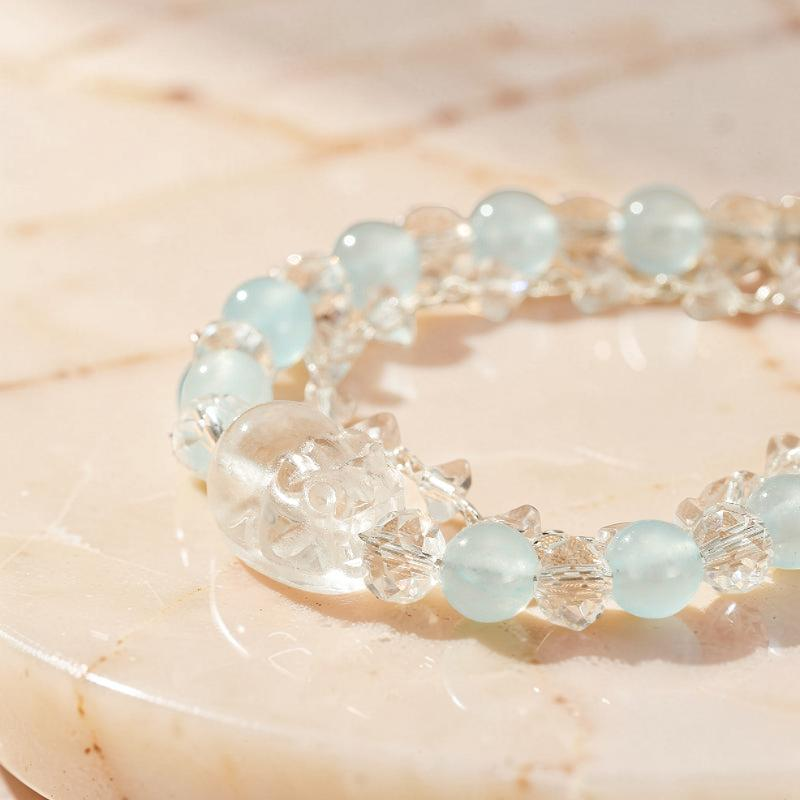 Bracelet Aigue-marine et Cristal de Roche – Garde Précieux, Alliage