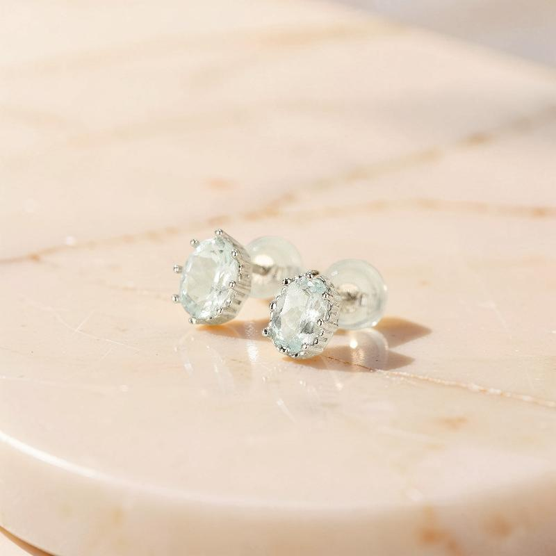 Boucles d'oreilles Aigue marine – Éclat Marin, Argent